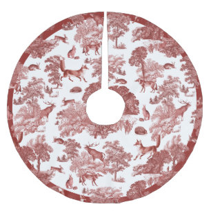 Classy Elegant Vintage Red Fox Woodland Brushed Polyester Tree Skirt