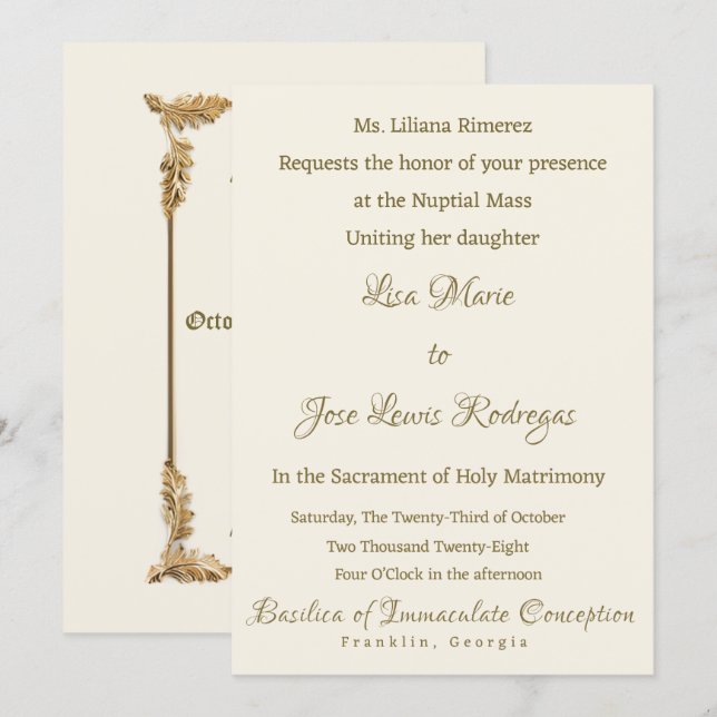 Classy Elegant Wedding Invitation (Front/Back)