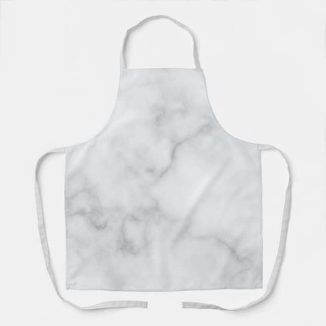 Classy Elegant White Marble Pattern Apron (Front)