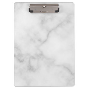 Classy Elegant White Marble Pattern Clipboard