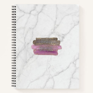 Classy Elegant White Marble Pattern Gratitude Notebook