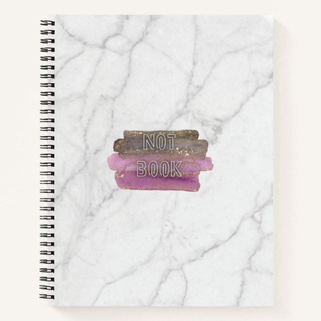Classy Elegant White Marble Pattern Gratitude Notebook (Front)