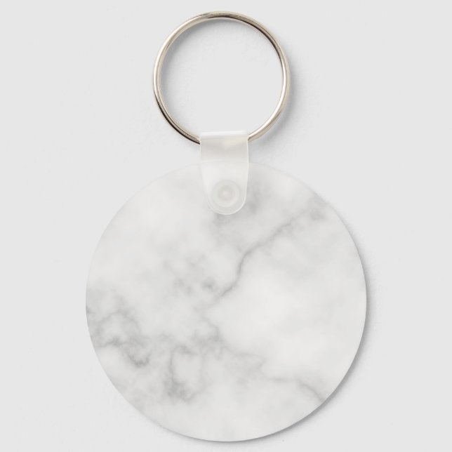 Classy Elegant White Marble Pattern Key Ring (Front)