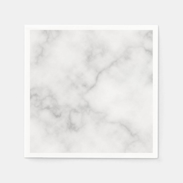 Classy Elegant White Marble Pattern Napkin (Front)