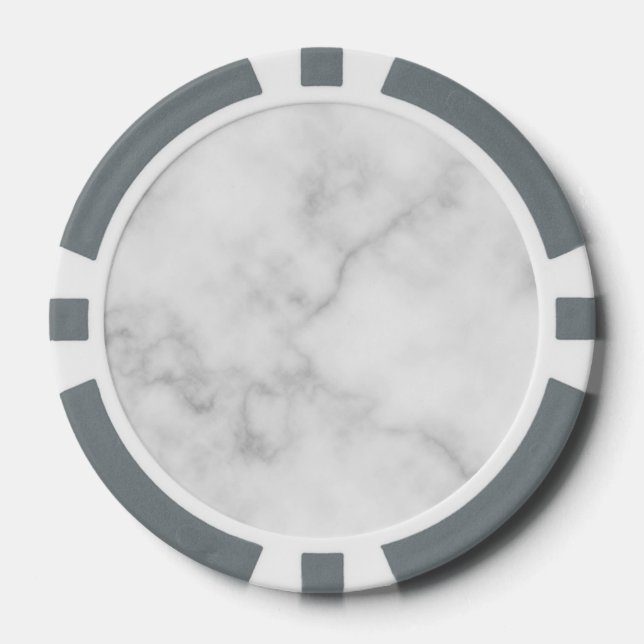 Classy Elegant White Marble Pattern Poker Chips (Front)