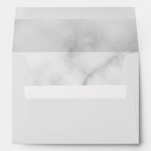 Classy Elegant White Marble Wedding Envelopes (Back (Bottom))
