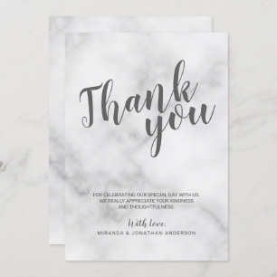 Classy Elegant White Marble Wedding Thank You Invitation