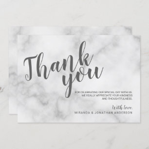 Classy Elegant White Marble Wedding Thank You Invitation