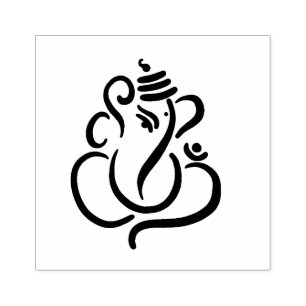 Classy Ethnic Ganesha   Indian God Drawing Rubber Stamp