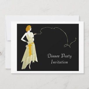 Classy Evening Dinner Party Invitation Card