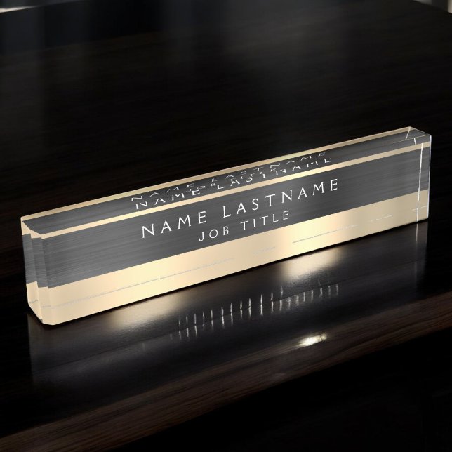 Classy Executive Black Gold Professional Nameplate (Creator Uploaded)