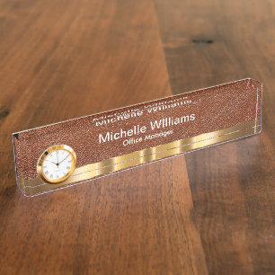Classy Executive Gift Leather Look Desk Name Plate