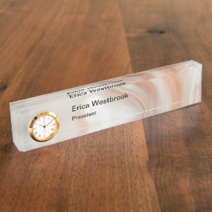 Classy Executive Monogram Elegant Stone Look Nameplate