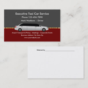 Classy Executive Taxi Car Service Business Card