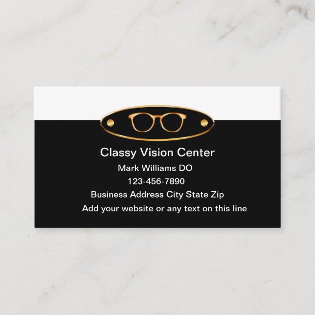 Classy Eye Doctor Vision Centre Business Cards (Front)