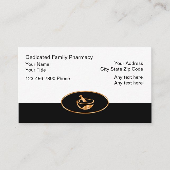Classy Family Pharmacy Business Cards (Front)
