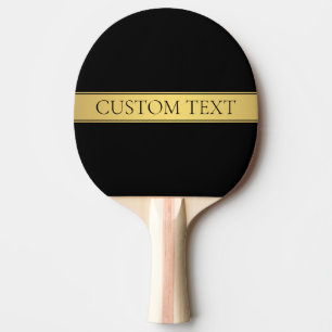 Classy Faux Gold Stripe & Black Background or DIY Ping Pong Paddle