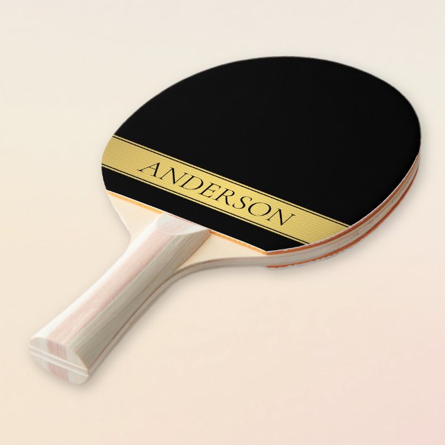 Classy Faux Gold Stripe & Black Background or DIY Ping Pong Paddle (Creator Uploaded)
