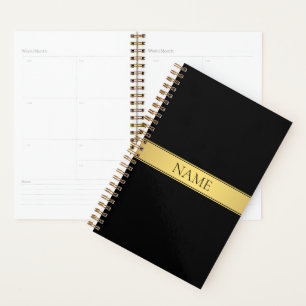 Classy Faux Gold Stripe & Black Background or DIY Planner