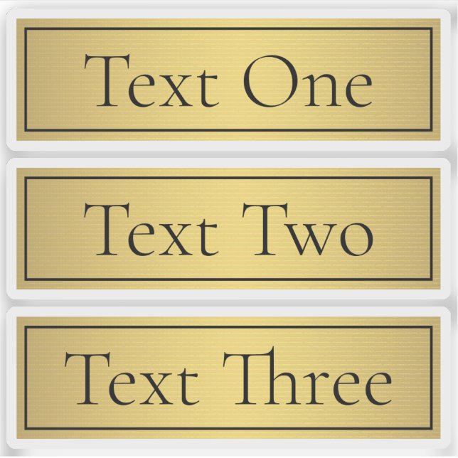 Classy Faux Gold with Black Text (Front)