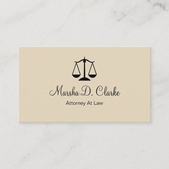 Classy Female Attorney Business Card Design  (Front)