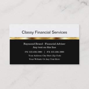 Classy Financial Adviser Business Cards