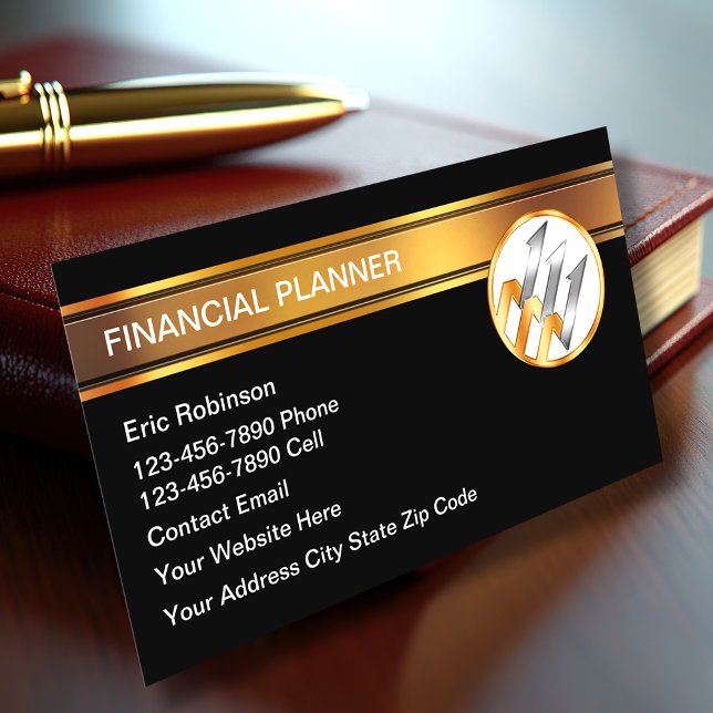 Classy Financial Planner Professional  Business Card (Creator Uploaded)