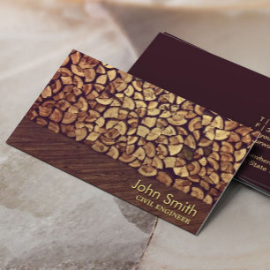 Classy Firewood Civil Engineer Business Card