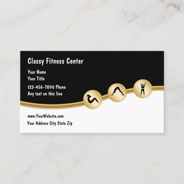 Classy Fitness Centre Business Cards (Front)