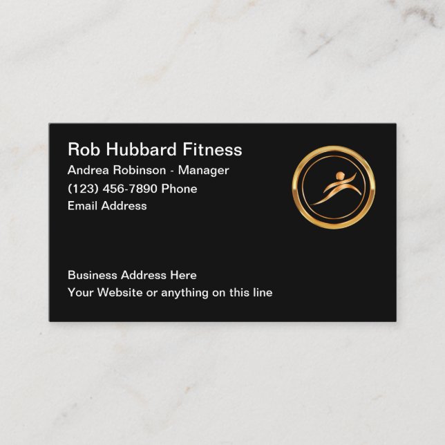 Classy Fitness Coach And Trainer Business Card (Front)