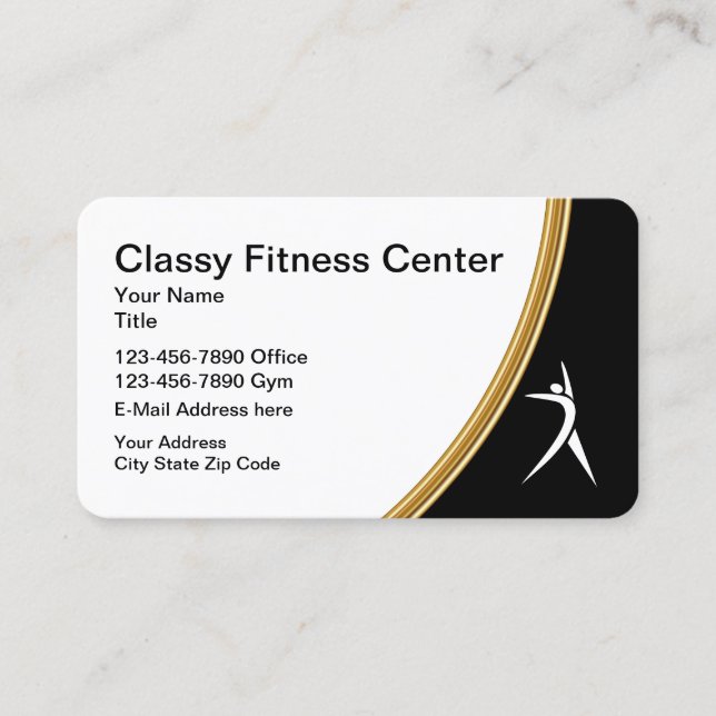 Classy Fitness Personal Trainer Business Card (Front)
