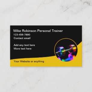 Classy Fitness Trainer And Coach Business Card