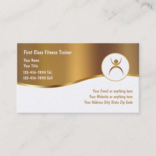 Classy Fitness Trainer Business Cards (Front)
