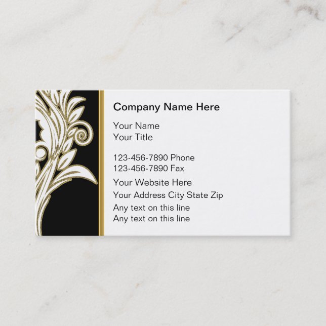 Classy Floral Business Cards (Front)