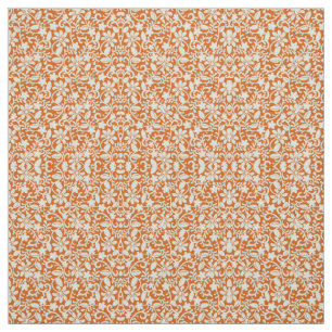 Classy Floral Damask Burnt Orange Pattern Fabric