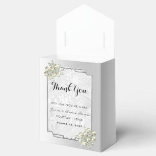 Classy Floral Gem, Silver Framed Wedding Favour Box