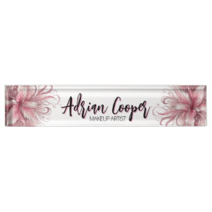 Classy Floral Lilies Nameplate