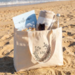 Classy Floral Monogram Wedding Welcome Guest Large Tote Bag<br><div class="desc">These elegant customised wedding gift bags with bride's and groom's monogram will be great for any wedding</div>