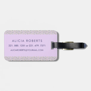 Classy Floral Monogrammed Letter A light purple Luggage Tag