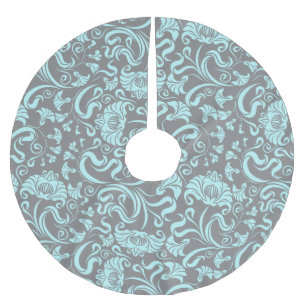 Classy Floral Pattern Brushed Polyester Tree Skirt
