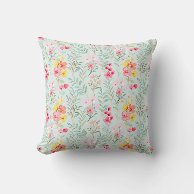 Classy Floral Pattern Throw Pillow (Front)