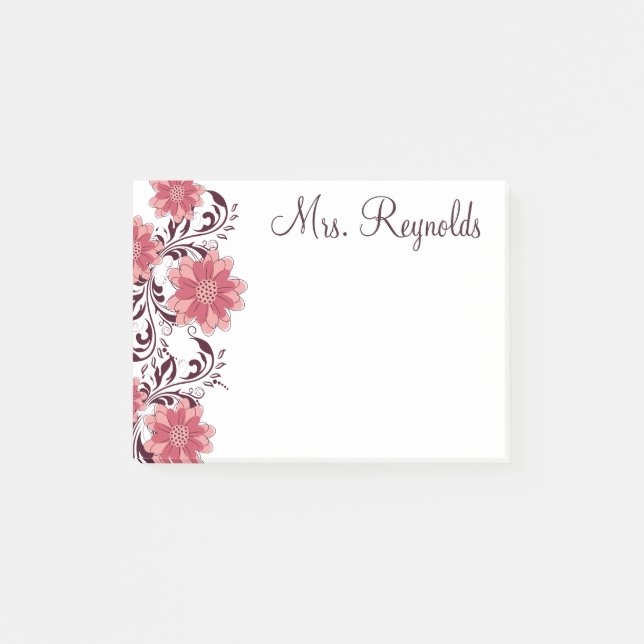Classy Floral Post-it Notes (Front)