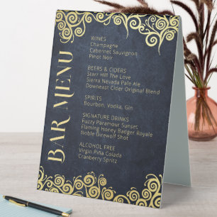 Classy Flourish Navy Blue And Gold Winter Wedding