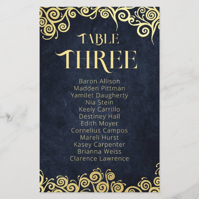  Classy Flourish Navy Blue And Gold Winter Wedding (Front)
