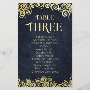 Classy Flourish Navy Blue And Gold Winter Wedding