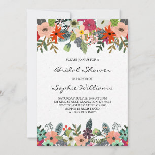 Classy Flowers Bridal Shower Invitation