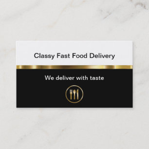 Classy Food Delivery Business Cards