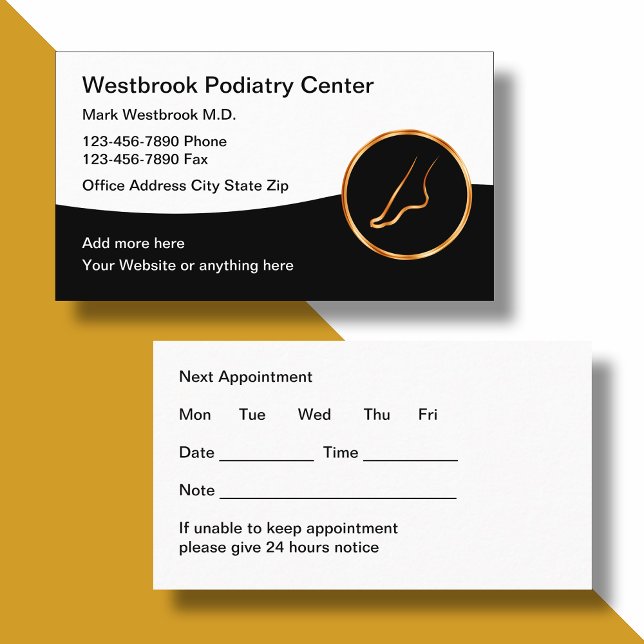 Classy Foot Doctor Appointment Cards (Creator Uploaded)