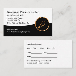 Classy Foot Doctor Appointment Cards