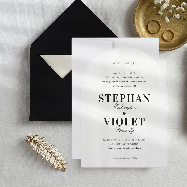 Classy Formal Arch Shaped Wedding Invitation (Creator Uploaded)